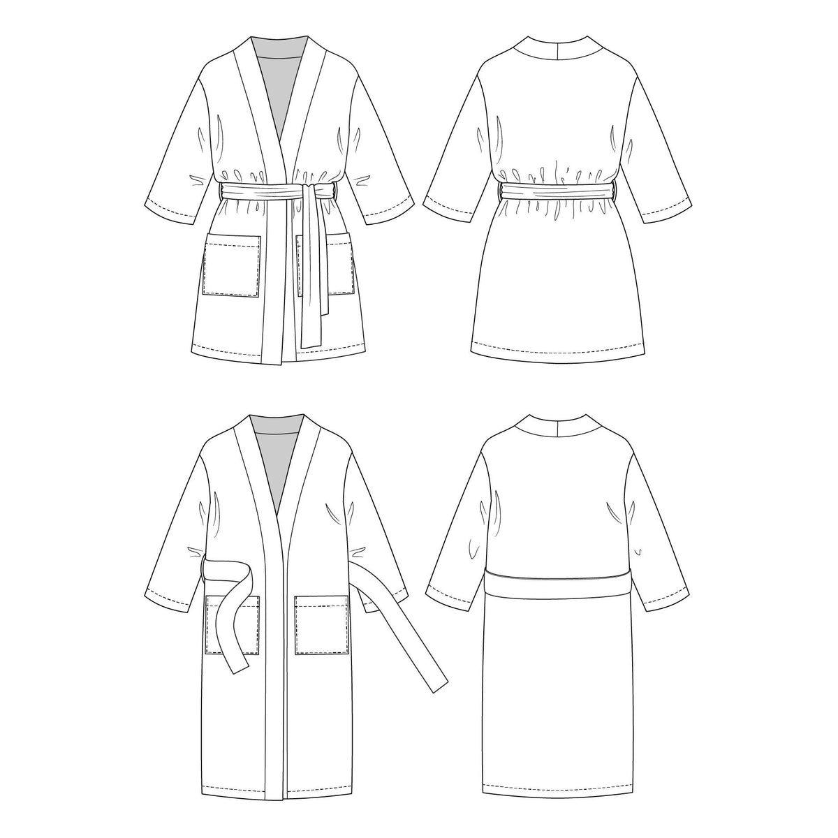 Named Clothing-Lahja Dressing Gown Pattern-sewing pattern-gather here online