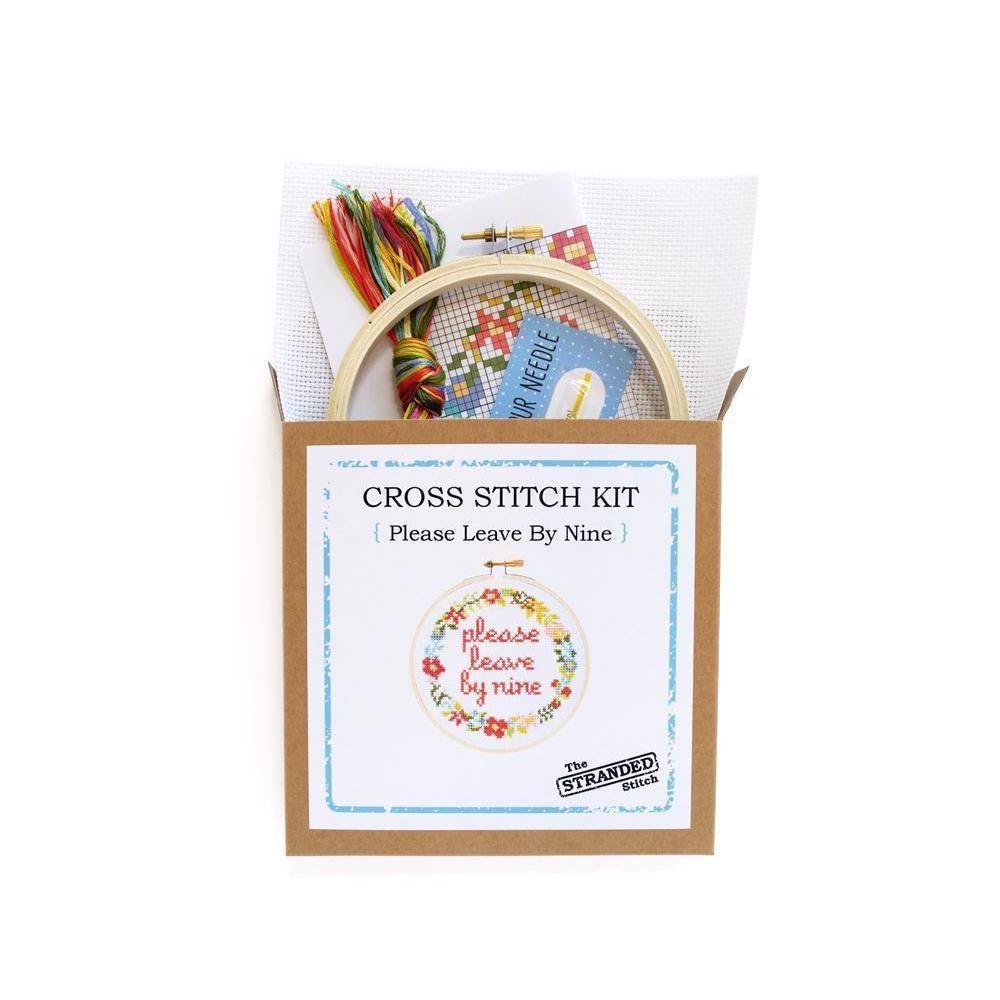 The Stranded Stitch - Please Leave by Nine DIY Cross Stitch Kit, The Stranded Stitch - Default - gatherhereonline.sbs