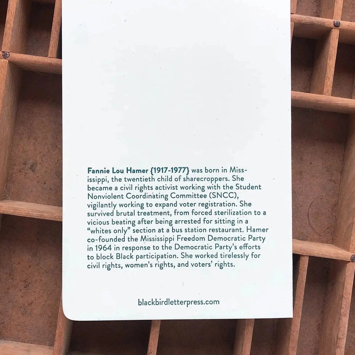 Blackbird Letterpress-Fannie Lou Hamer Letterpress Journal-book-gather here online