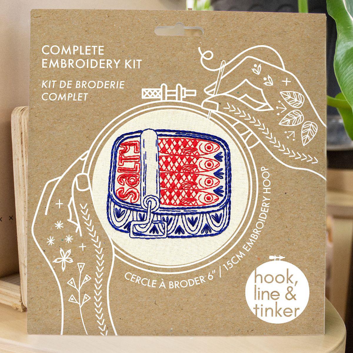 Hook, Line & Tinker-Sardines Embroidery Kit-embroidery kit-gather here online