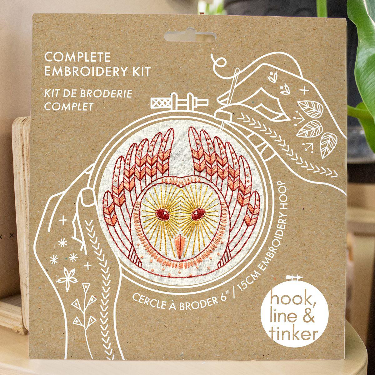 Hook, Line & Tinker-Barn Owl Embroidery Kit-embroidery kit-gather here online