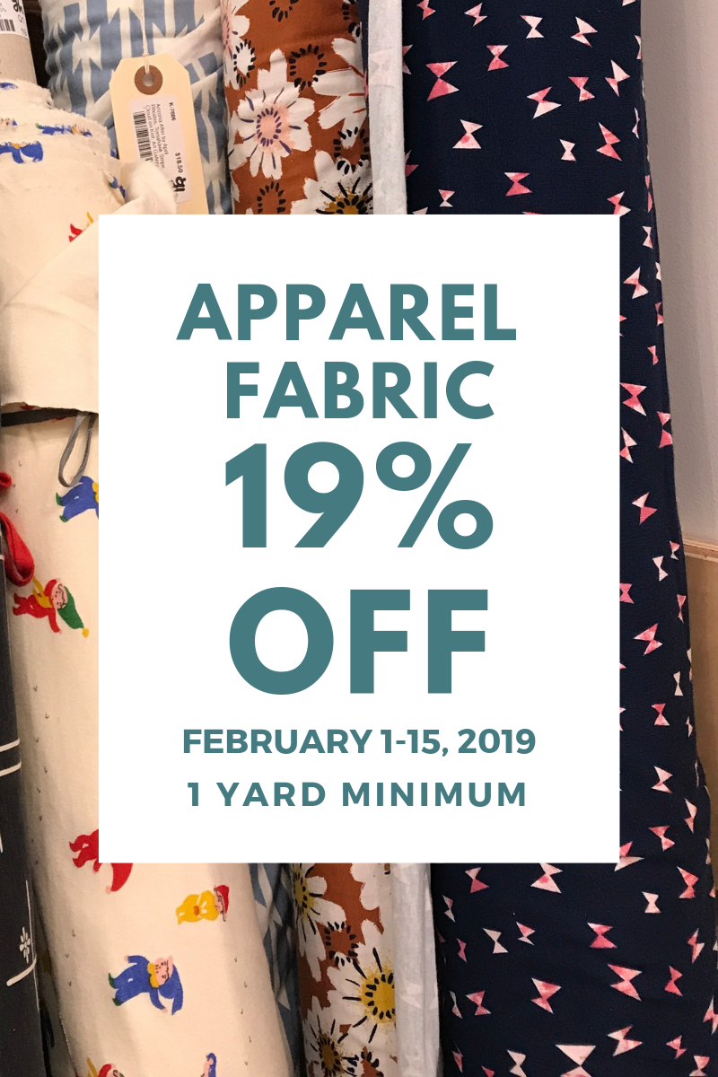 The 2019 Apparel Fabric Sale