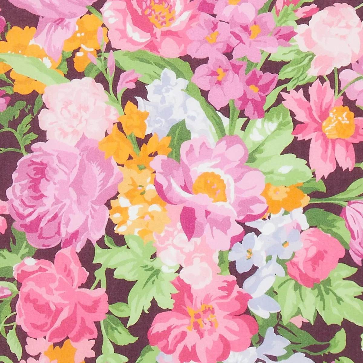 Liberty of London-Tana Lawn - Bouquet Carnival Burgundy-fabric-gather here online
