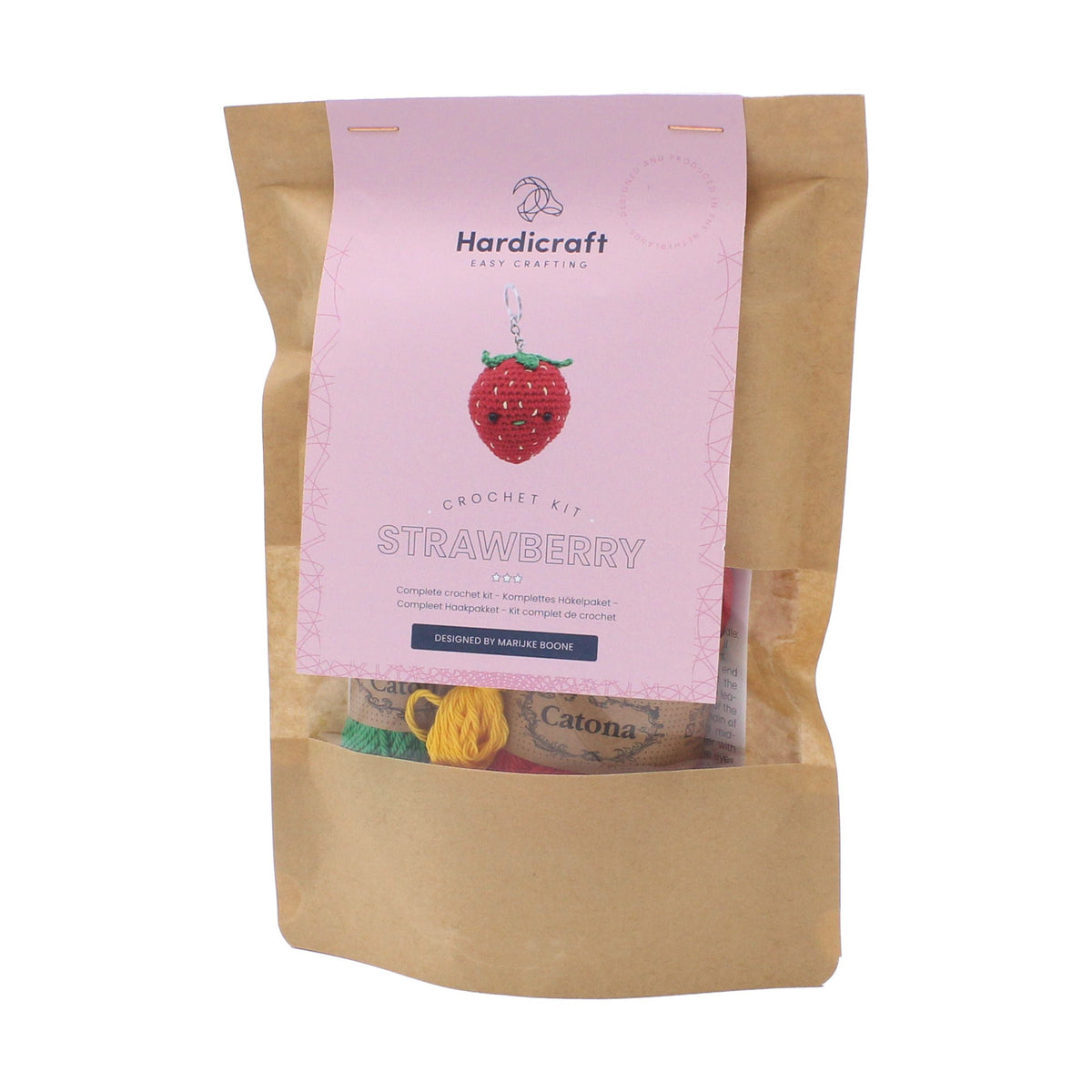 Hardicraft-DIY Crochet Kit - Strawberry Keychain-knitting / crochet kit-gather here online