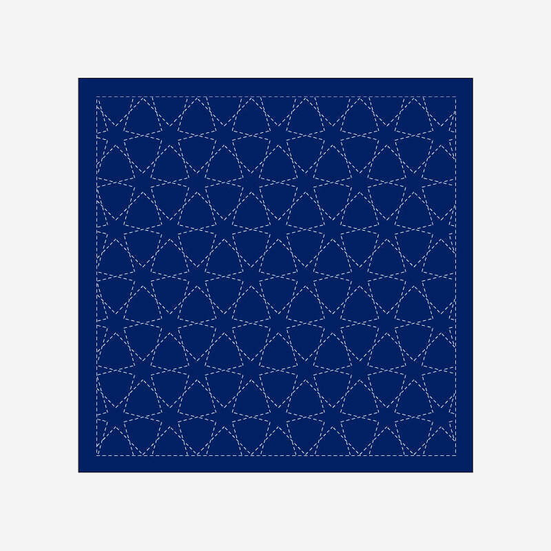 Daruma-Sashiko Sampler - Navy-embroidery kit-1204: Morning Glory (Asagao)-gather here online