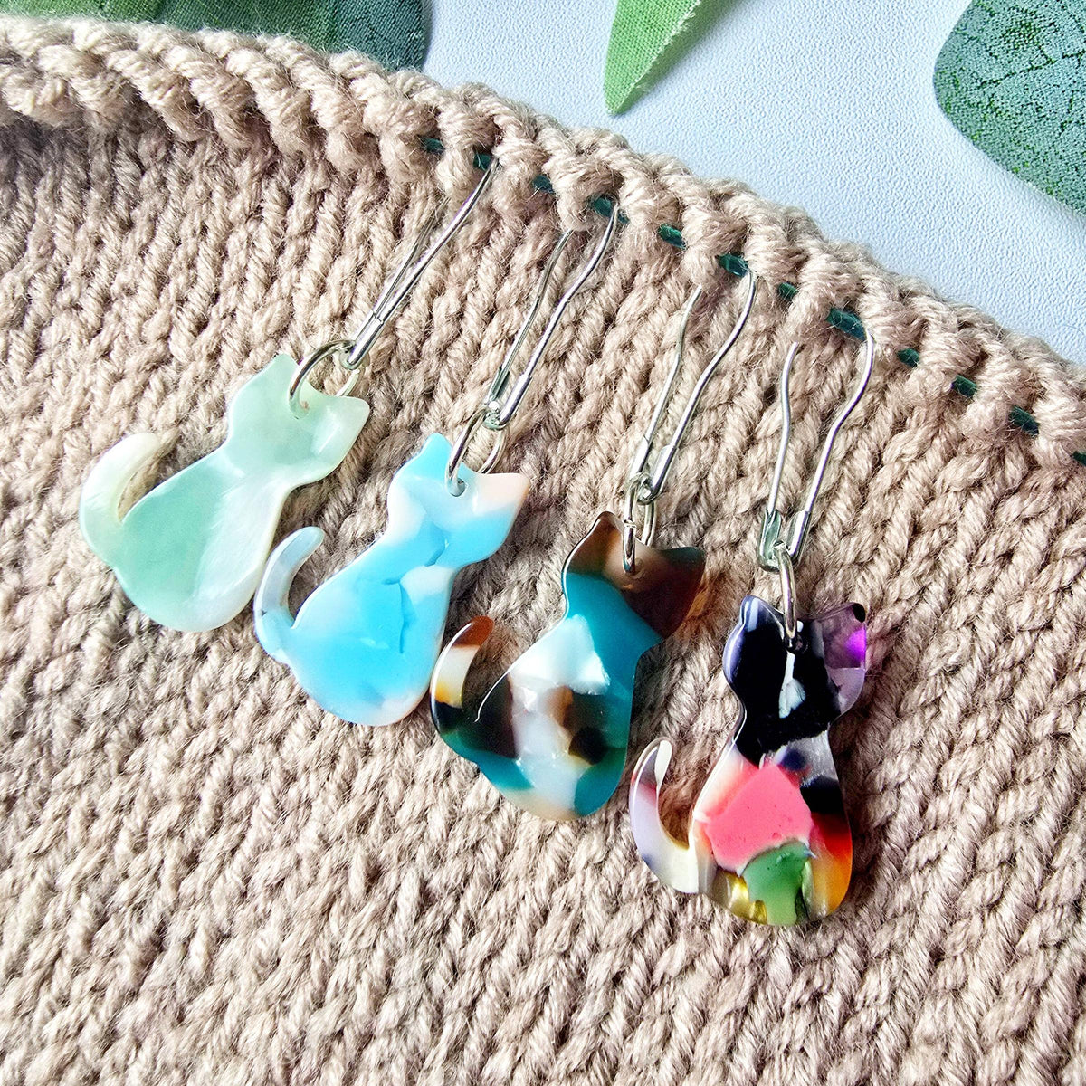 Knit and Purr-Avery Cat Stitch Markers-knitting notion-Bulb Pin-gather here online
