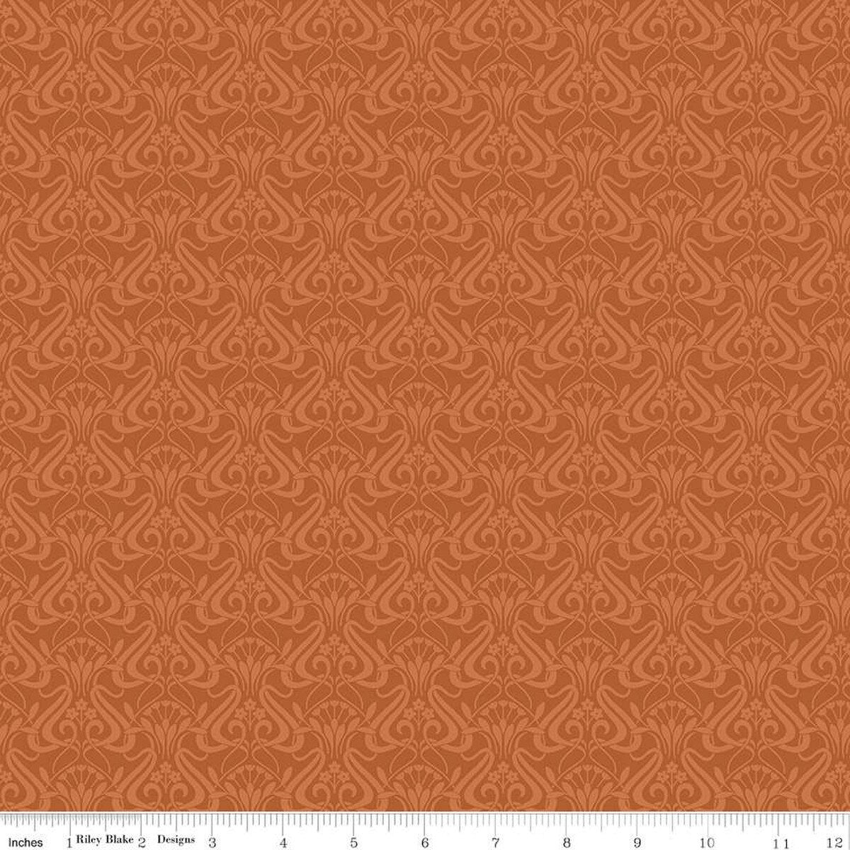 Liberty Fabrics-Nouveau Shadow Pumpkin Spice-fabric-gather here online
