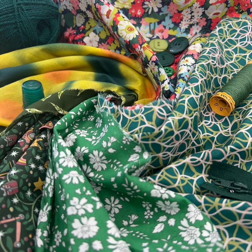 gather here-Tana Lawn Color Bundle - Dark Green (6 pieces)-fat quarters-gather here online