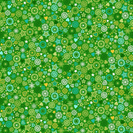 Andover-Green Merry Motifs-fabric-gather here online