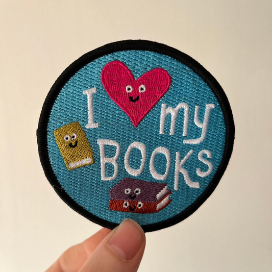 Ramona Muse Lambert-I Love My Books 3" Embroidered Patch-patches + pins-gather here online