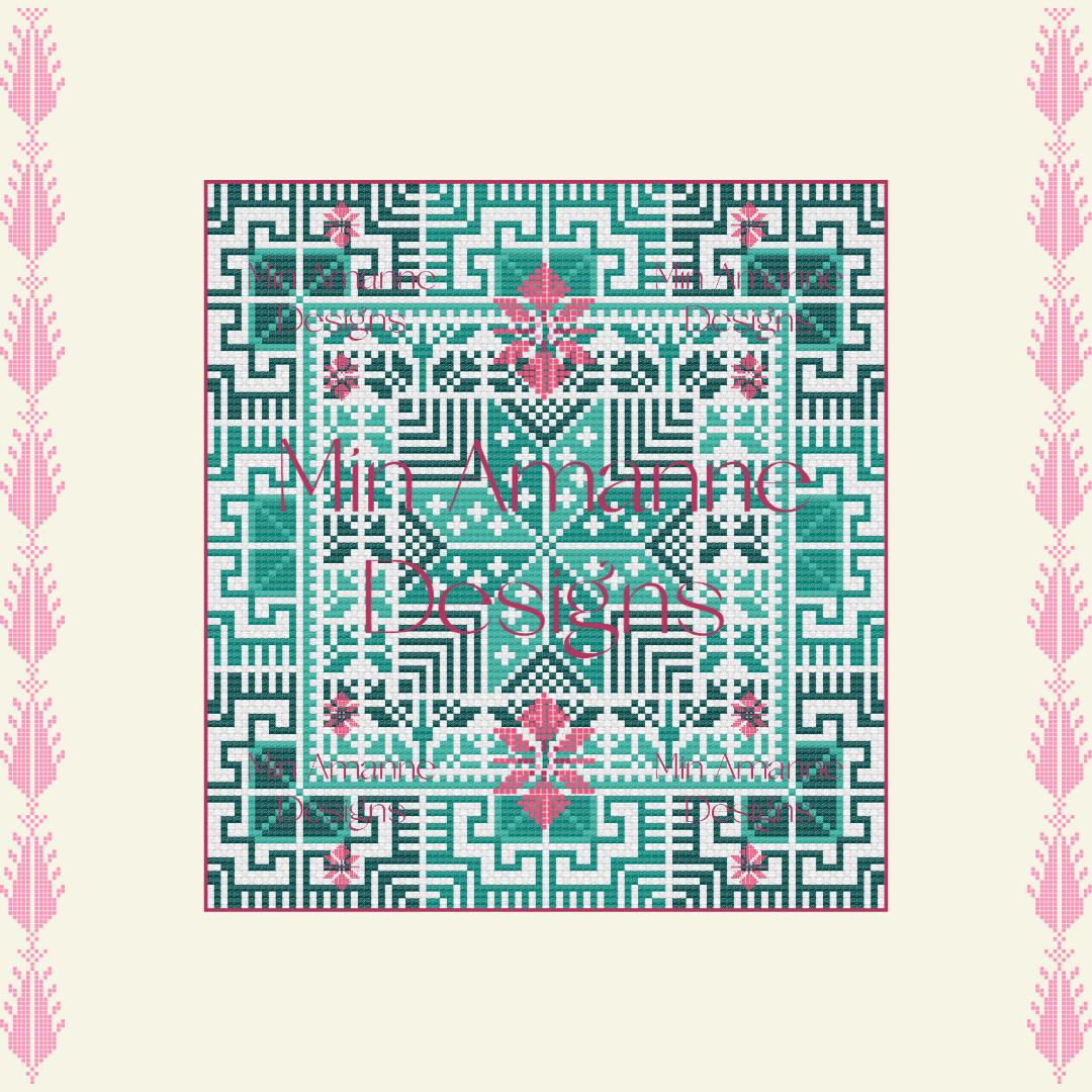Min Amanne Tatreez Designs-Najmat El Khalil Tatreez Kit-xstitch kit-gather here online