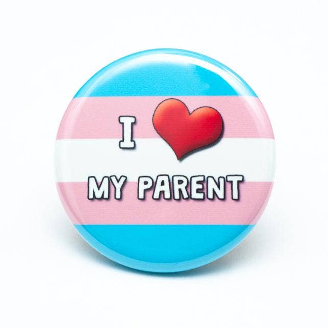 Crafty Queer Studio-I Love My Parent(s) Pinback Button-accessory-gather here online