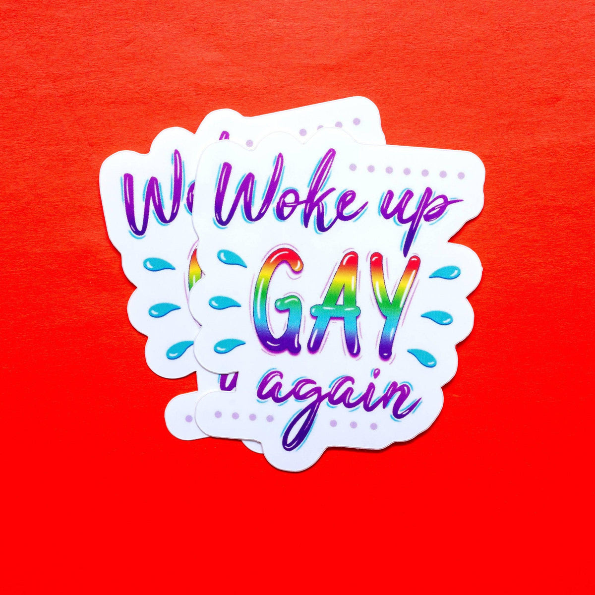 Crafty Queer Studio-Woke Up Gay Again Sticker-accessory-gather here online