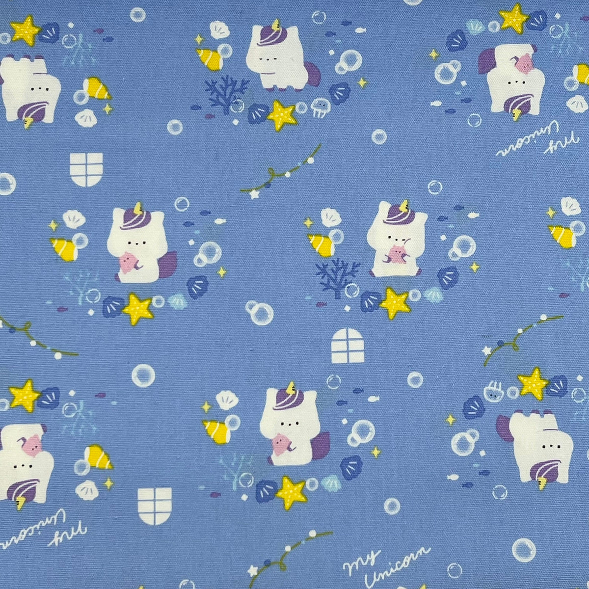 Cosmo-My Unicorn Ocean on Cotton Oxford-fabric-gather here online