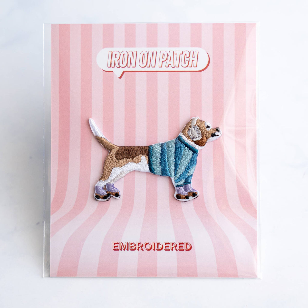 U PLUS INC-Roller Skating Dog Iron-On Patch-patches + pins-gather here online
