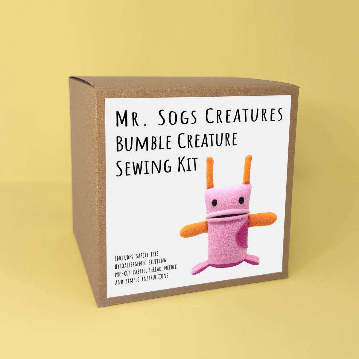 Mr. Sogs-Bumble Creature Sewing Kit - Pink-craft kit-gather here online
