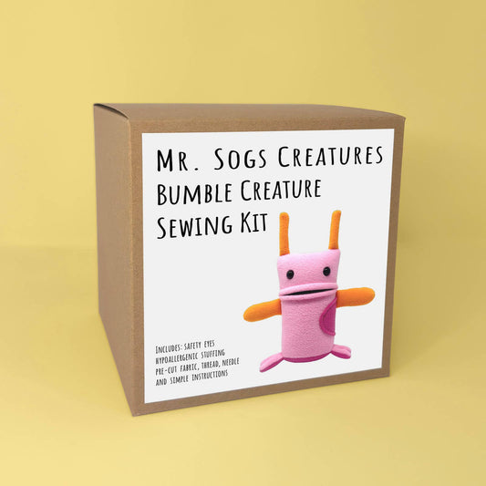 Mr. Sogs-Bumble Creature Sewing Kit - Pink-craft kit-gather here online