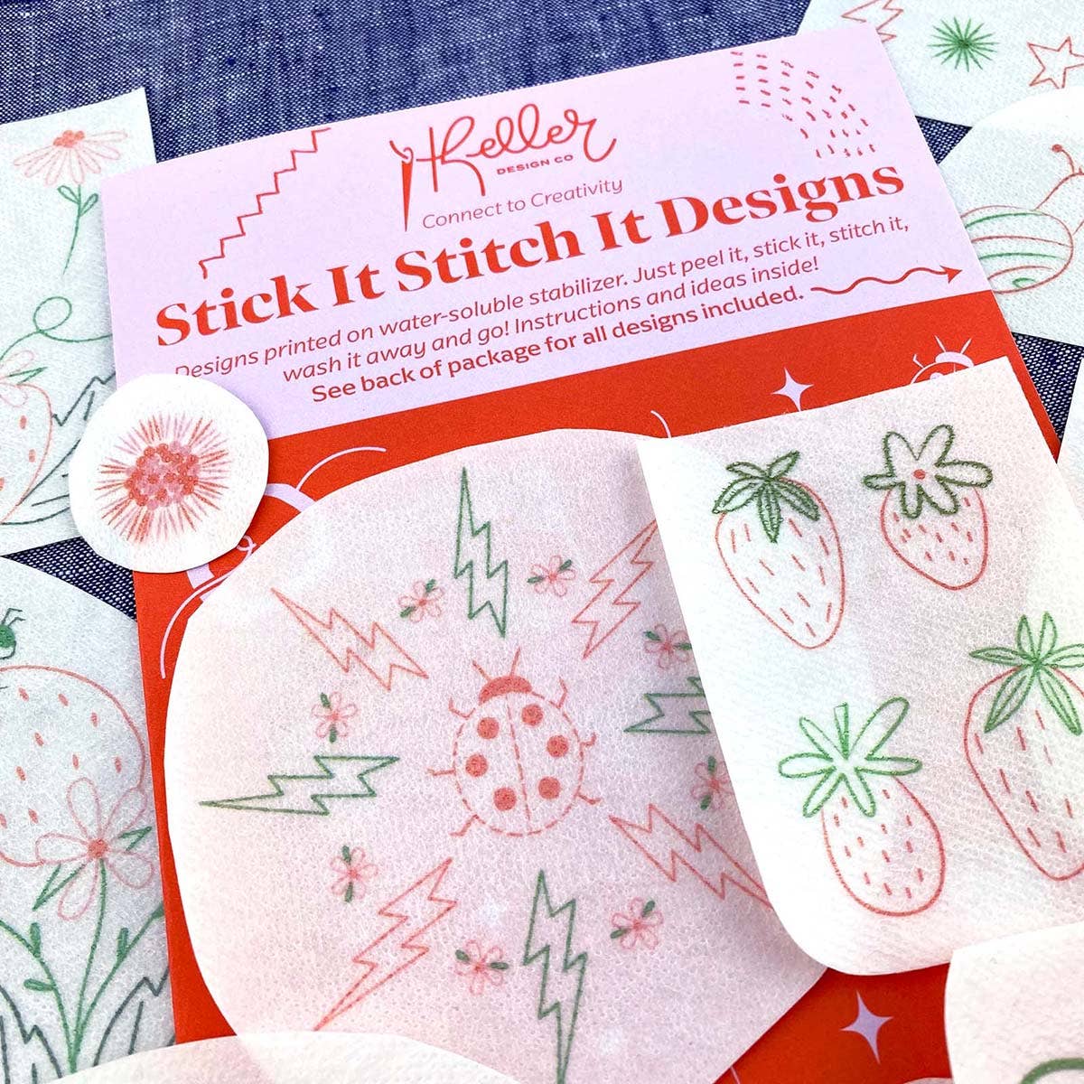 Keller Design Co.-Stick It Stitch It - Strawberry Patch-embroidery pattern-gather here online