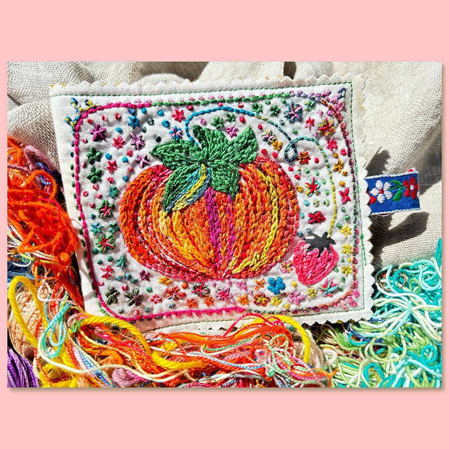 Dropcloth Samplers-Tea & Tomatoes Needlebook Kit-embroidery kit-gather here online