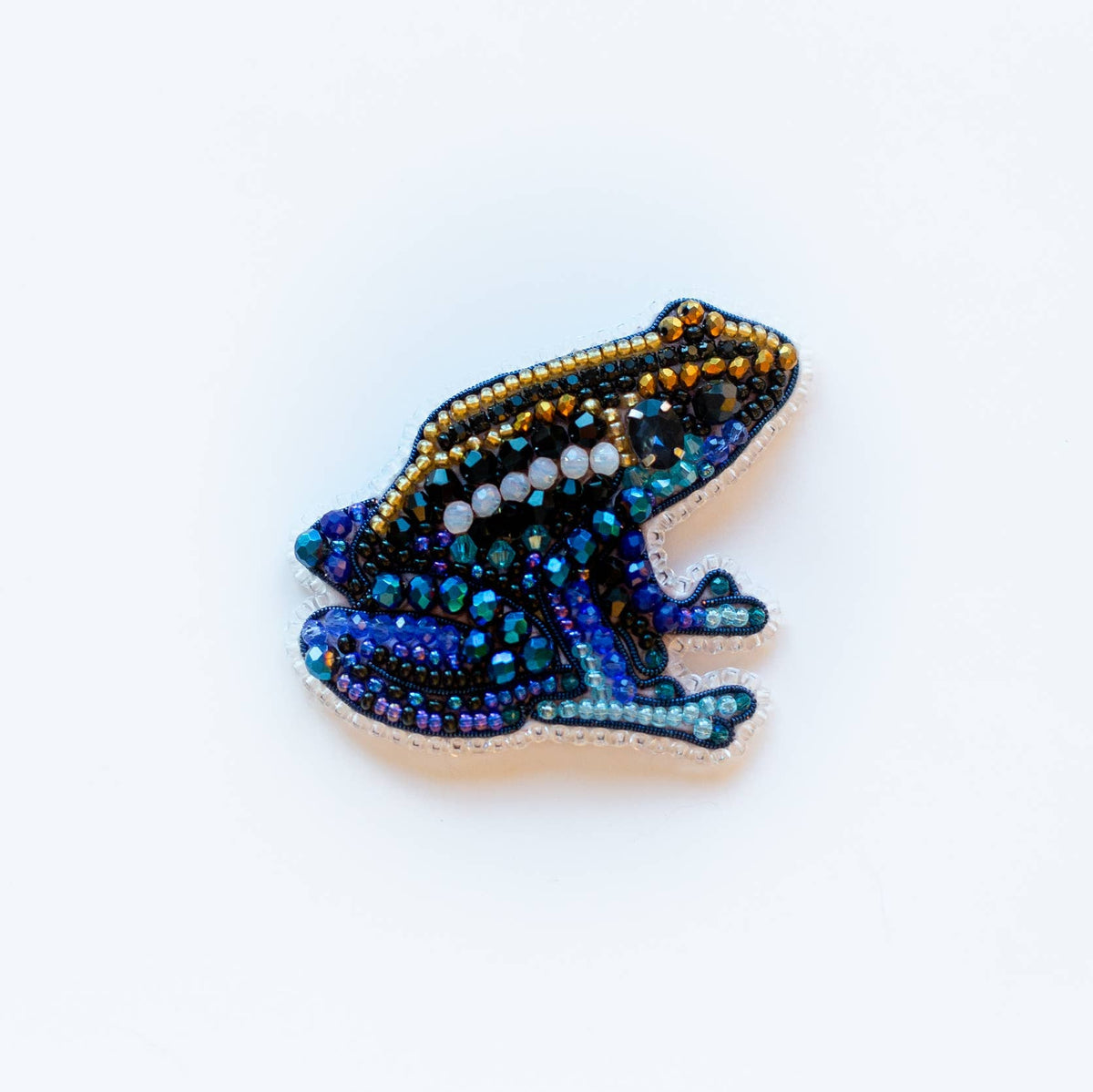 CraftShopOnline-Bead Embroidery Kit: DIY Seed Bead Frog Brooch-craft kit-gather here online