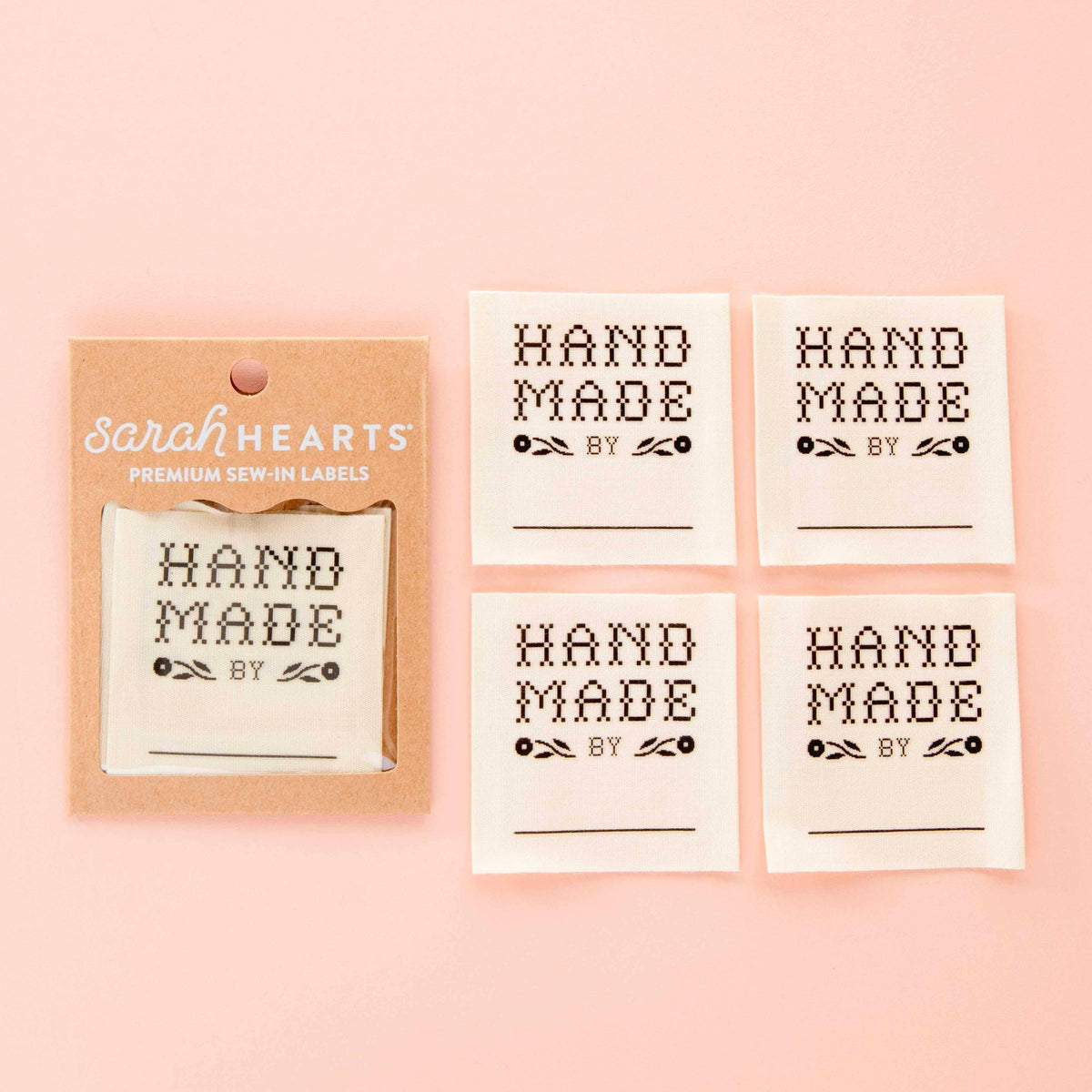 Sarah Hearts-Crafty Handmade By: Organic Cotton Write In Sewing Labels-sewing notion-gather here online