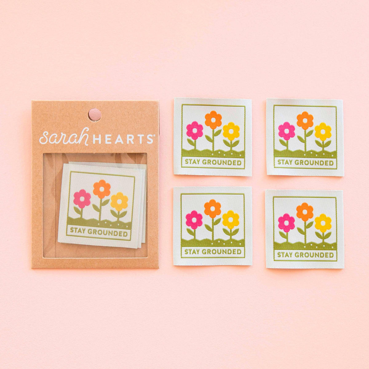 Sarah Hearts-Stay Grounded Large Sew-In Labels-sewing notion-gather here online