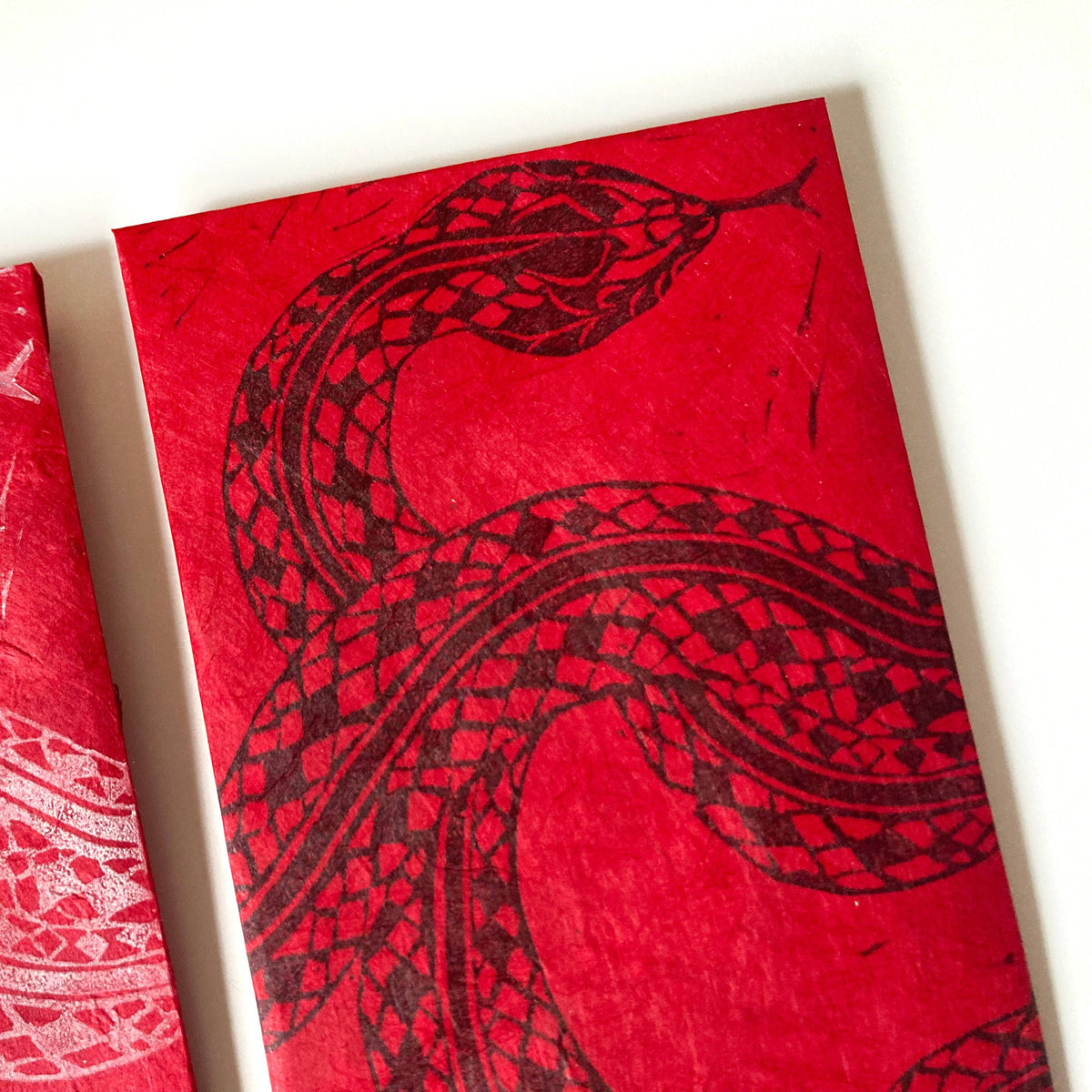 Kathie Studio-Snake Blockprinted Lunar New Year Red Envelope - Black Snake-greeting card-gather here online