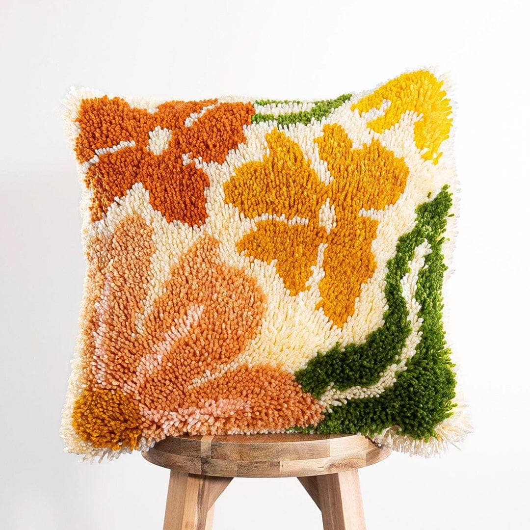 Craft Club-Pretty Petals Earthy - Latch Hook Cushion Kit-craft kit-gather here online