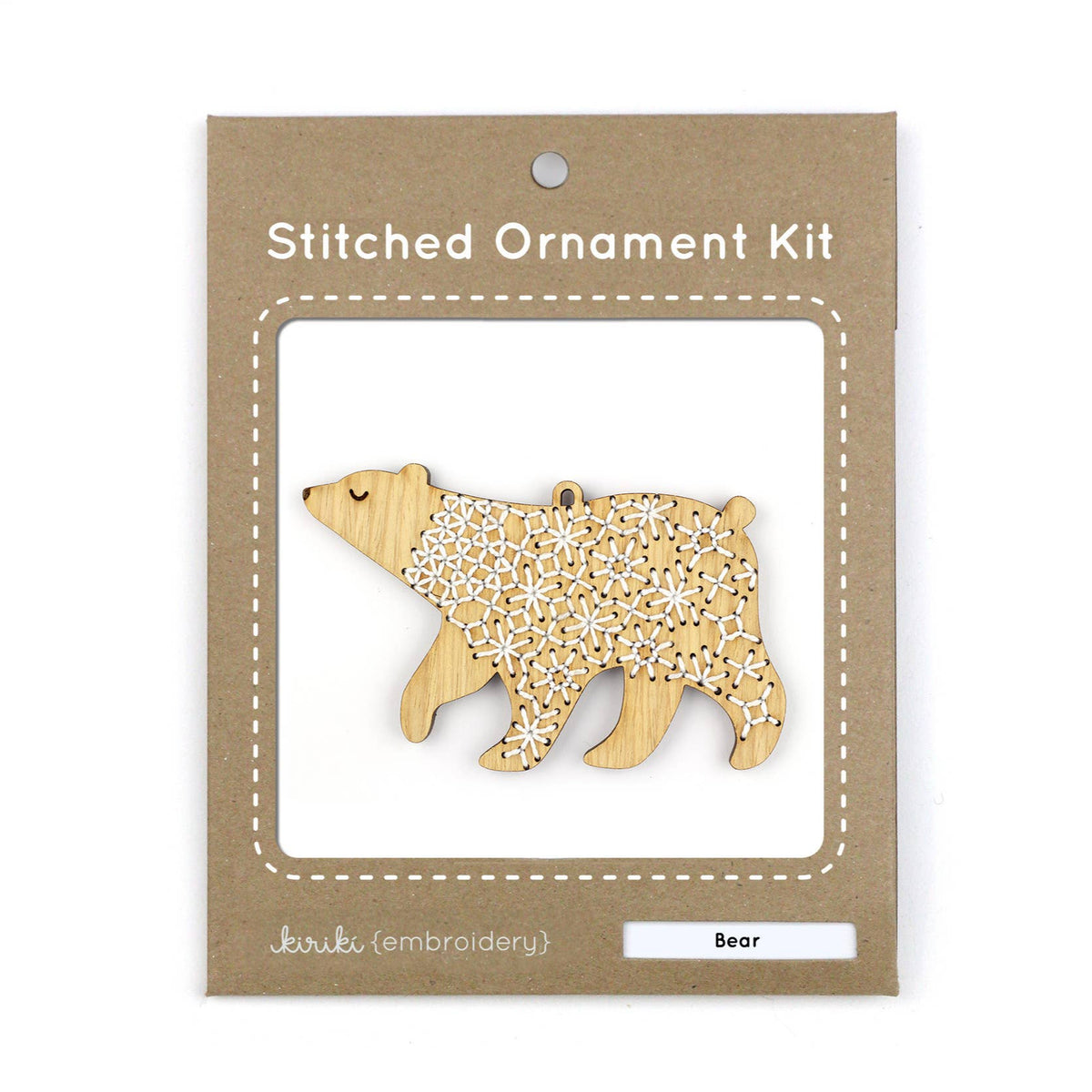 Kiriki Press-Bear DIY Ornament Kit-embroidery kit-gather here online