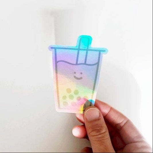 A Jar Of Pickles-Holographic Boba Sticker-sticker-gather here online