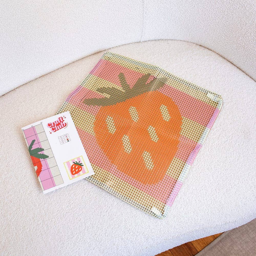 Craft Club-Strawberry Ripe Stripes - Latch Hook Cushion Kit-craft kit-gather here online