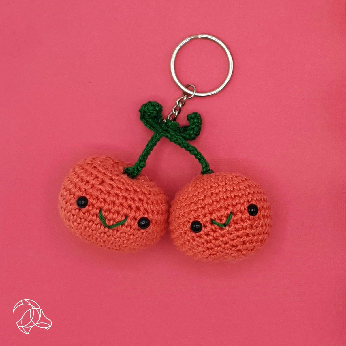 Hardicraft-DIY Crochet Kit - Cherries Keychain-knitting / crochet kit-gather here online