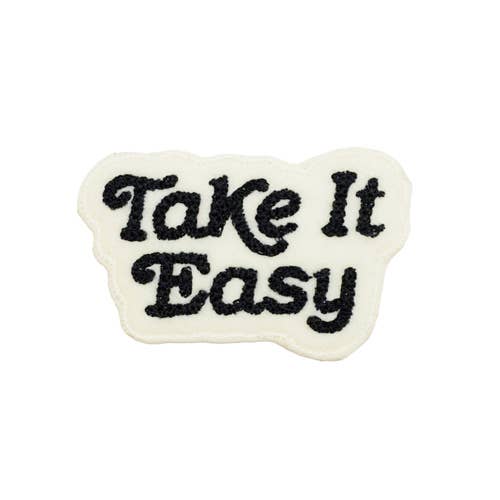 Lucky Horse Press-Take It Easy Chain Stitched Sew-On Patch - Cream-patches + pins-gather here online