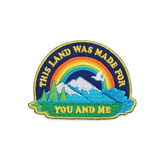 Lucky Horse Press-This Land Is Your Land Embroidered Iron-On Patch-patches + pins-gather here online