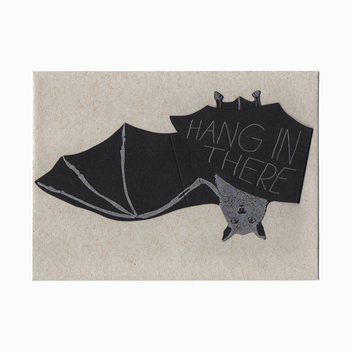 Blackbird Letterpress-Bat Hang In There Greeting Card-greeting card-gather here online