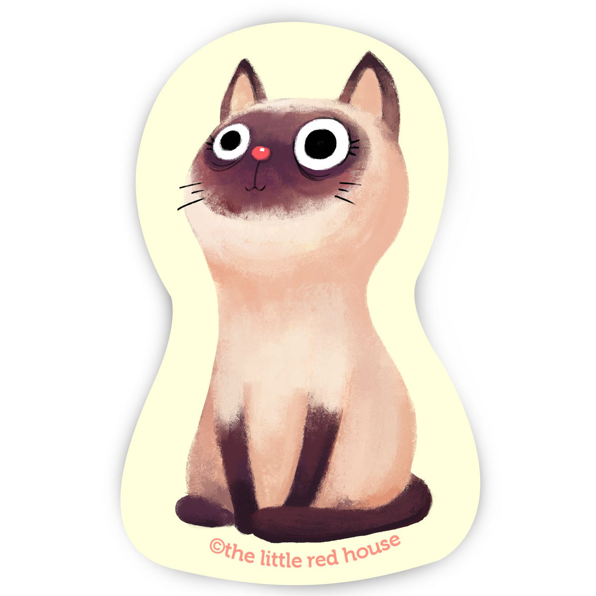 The Little Red House-Siamese Cat Vinyl Sticker-accessory-gather here online