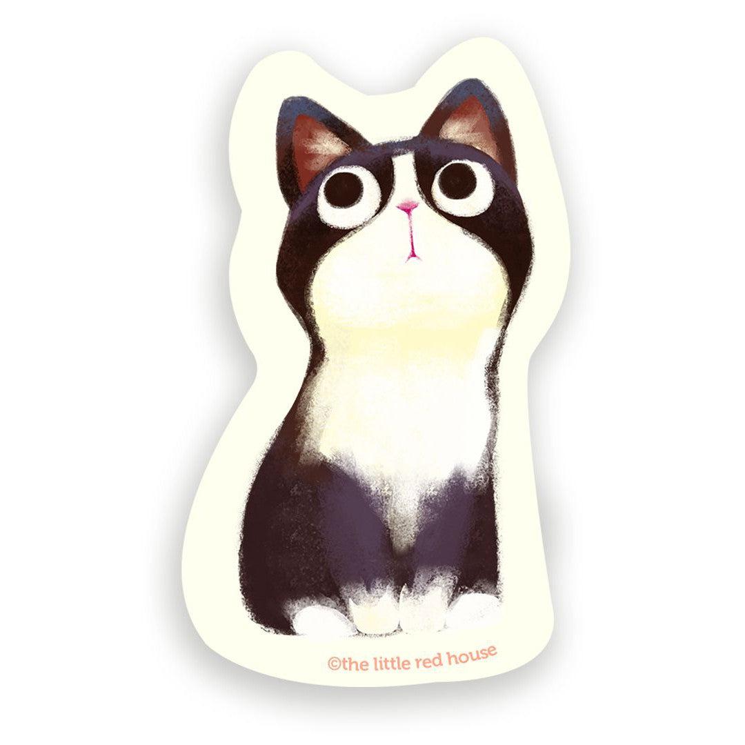 The Little Red House-Tuxedo Cat Vinyl Sticker-accessory-gather here online