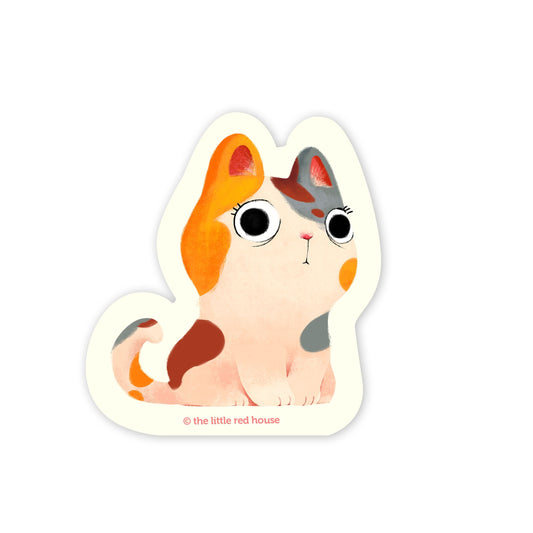 The Little Red House-Calico Cat Vinyl Sticker-accessory-gather here online