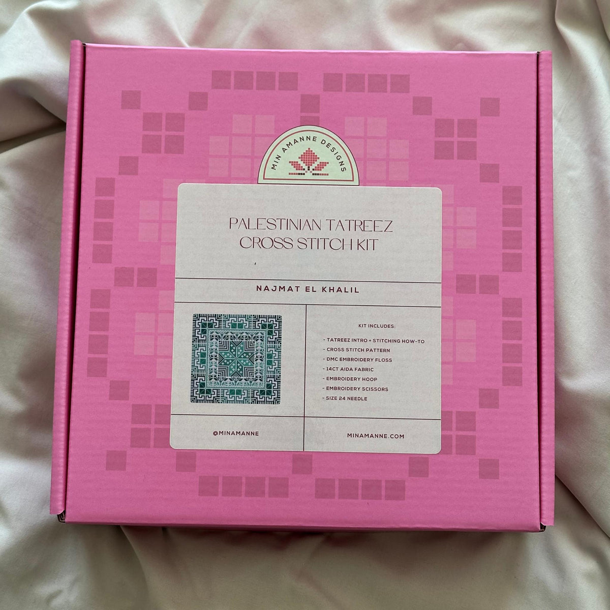 Min Amanne Tatreez Designs-Najmat El Khalil Tatreez Kit-xstitch kit-gather here online