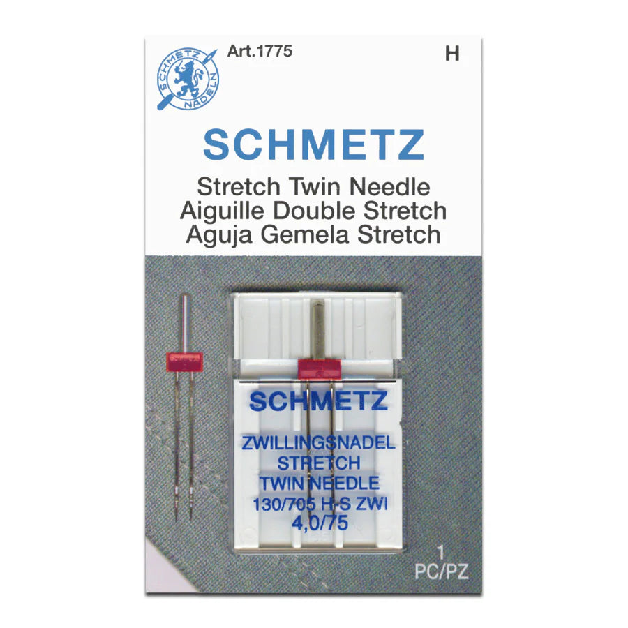 Schmetz-Stretch Twin Needles 4mm-75/11-sewing notion-gather here online