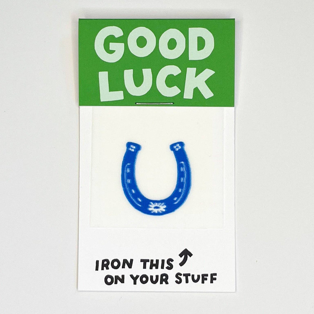 Hot Dang Press-Good Luck Horseshoe Iron-On Transfer & Card-patches + pins-gather here online
