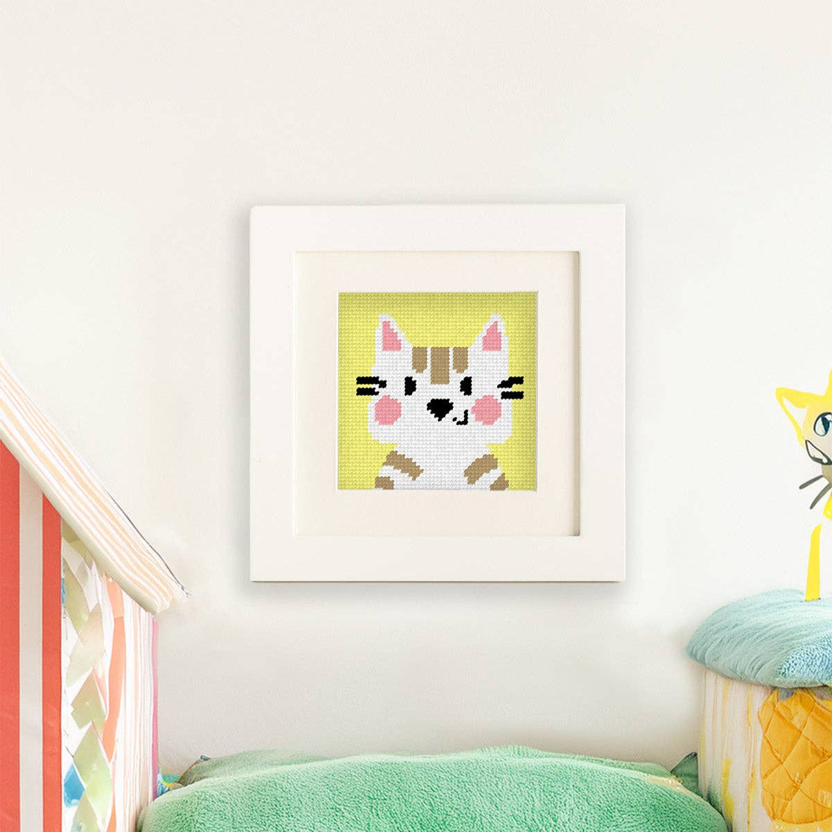 Unwind Studio-Catie the Cat - Needlepoint Kit for Kids-xstitch kit-gather here online