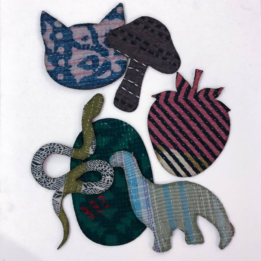Otto Finn-Medium Kantha Butterfly Iron-On Patch-patches + pins-gather here online