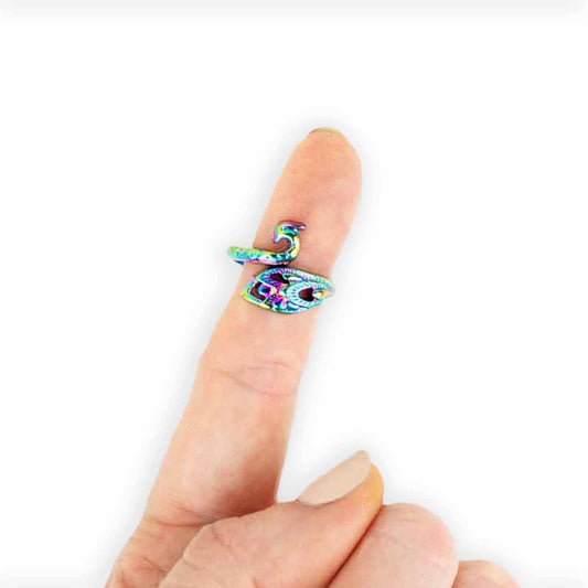 Twice Sheared Sheep-Rainbow Peacock Tension Ring-knitting notion-gather here online
