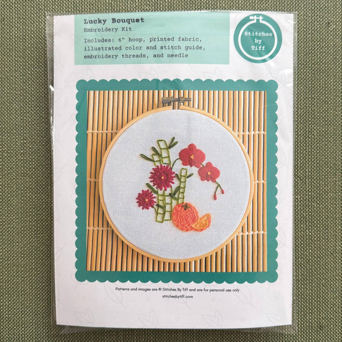 Stitches By Tiff-Lucky Bouquet Lunar New Year Embroidery Kit-embroidery kit-gather here online