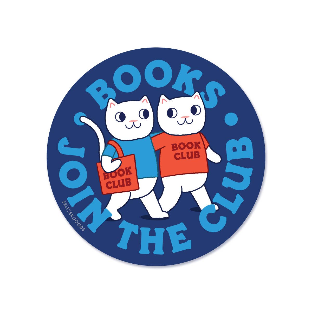 Seltzer Goods-Book Club Cats Sticker-sticker-gather here online