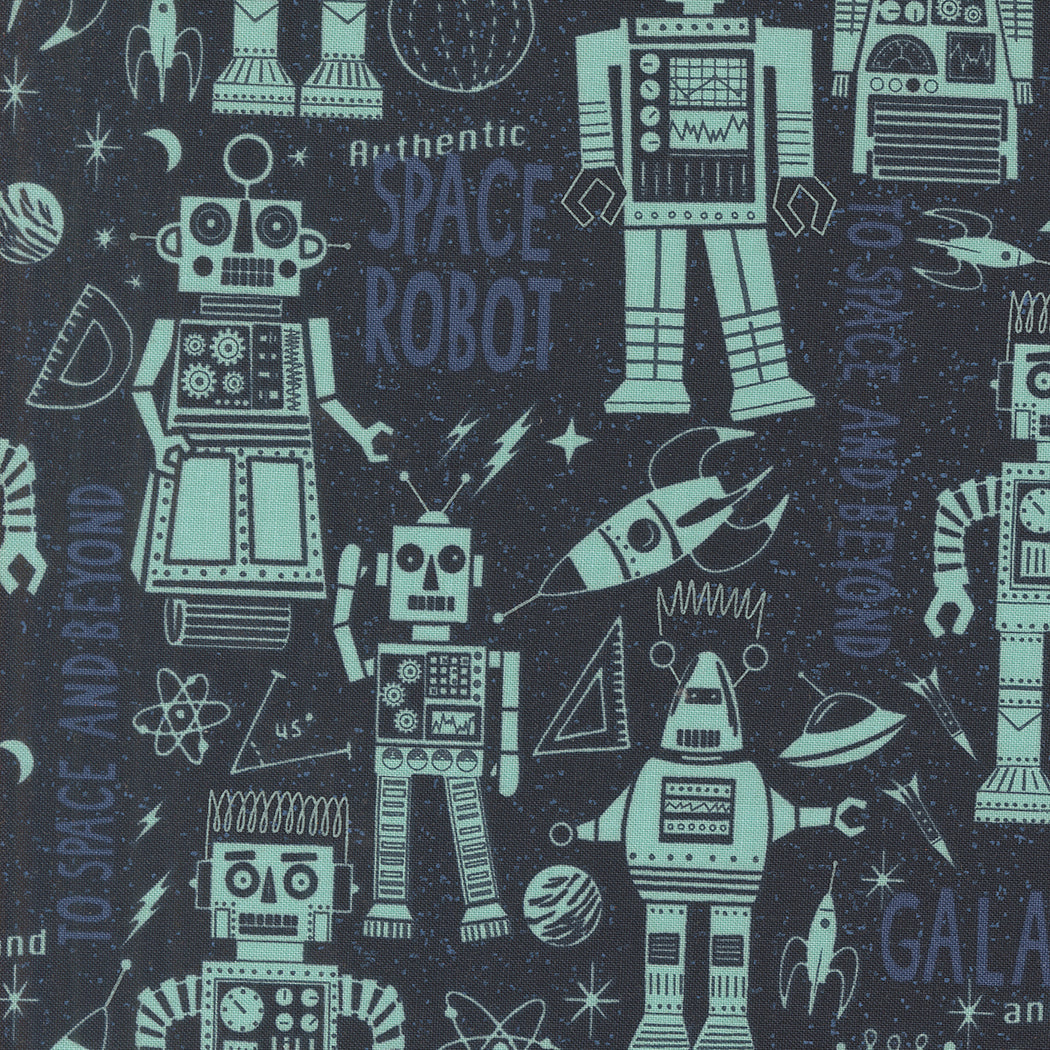 Moda-Space Robot Night Sky-fabric-gather here online