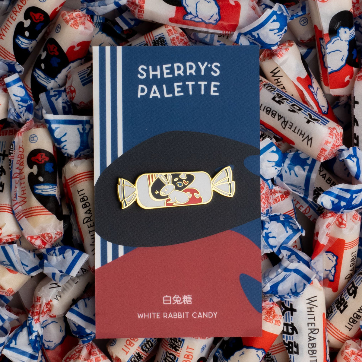 Sherry's Palette-White Rabbit Enamel Pin-accessory-gather here online