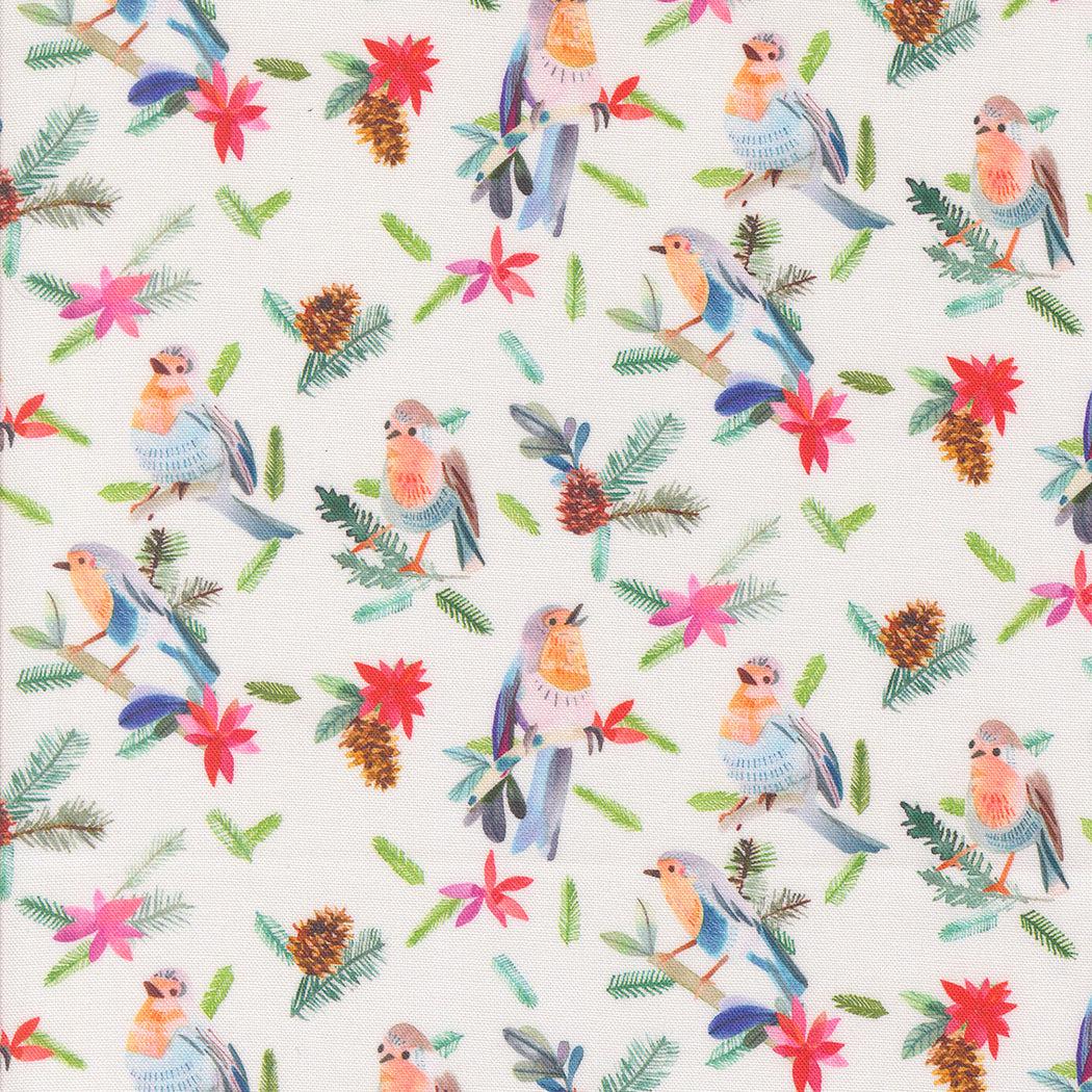Moda-Robins With Pinecones Snowflake-fabric-gather here online