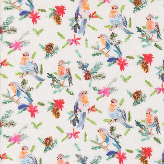 Moda-Robins With Pinecones Snowflake-fabric-gather here online